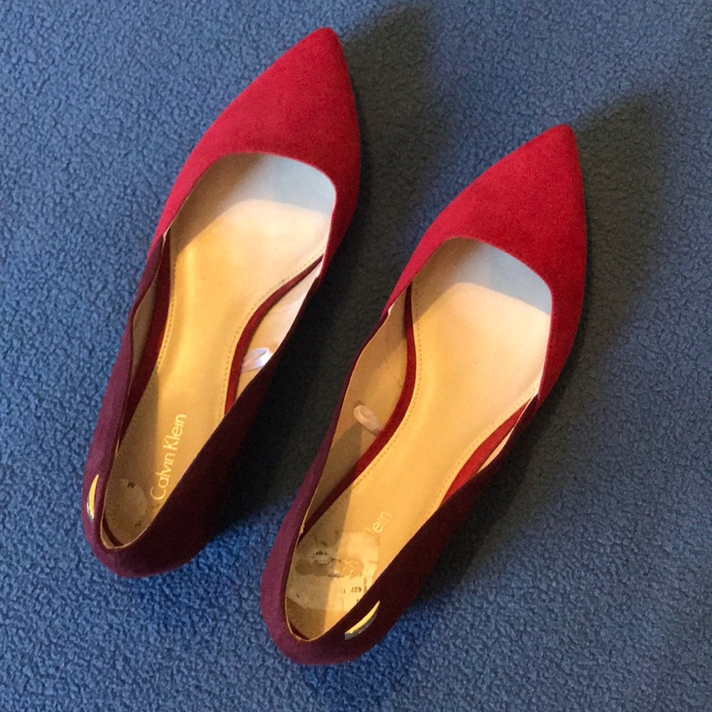 Red Calvin Klein flats